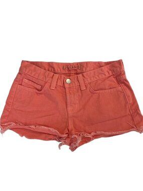 J Brand jean shorts raw edge coral color size 24 Cut off shorts mid rise